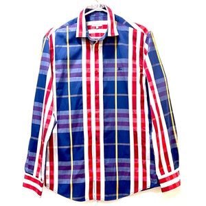 Burberry London Men’s long sleeve plaid shirt